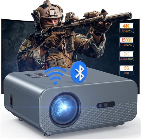 Projecteur auto-focus HAPPRUN 4K WiFi BT 15 000 lux, 1080p natif, HDMI