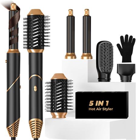 Brosse sèche-cheveux 5 en 1, air chaud, ionique