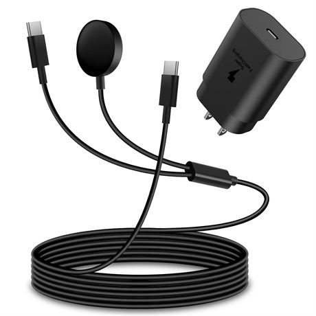 Samsung 2-in-1 Watch Charger, 25W USB-C Fast Charger for Galaxy Watches