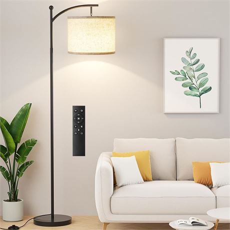 Floor Lamp with Remote, Dimmable Bulb, Color Temp & Brightness