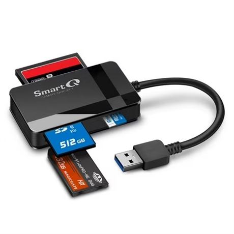 SmartQ C368 USB 3.0 Multi-Card Reader, Plug N Play, Apple/Windows Compatible