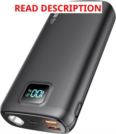Chargeur portable 40000mAh PD 30W QC 4.0, lampe LED,  cran, 2 USB, USB-C