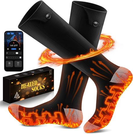 APP-Controlled Heated Socks, Men & Women, 6000mAh 2 Battery, Rechargeable