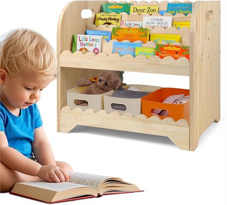 Scalloped Wooden Bookshelf
