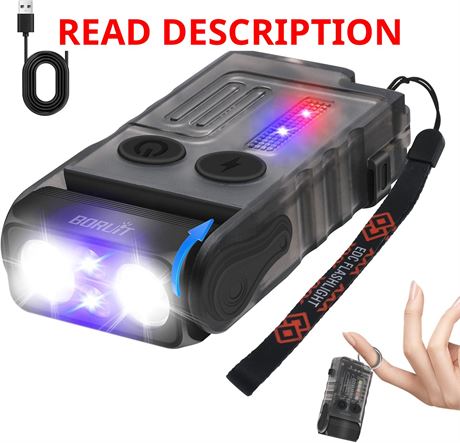 BORUiT V20 UV EDC Flashlight with Clip, 365nm UV, 180  Swivel, USB-C, COB