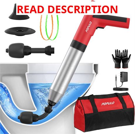 POPULO Electric Toilet Plunger - High-Pressure Drain Unclogger