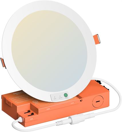 Dephen 6-Inch Emergency LED Recessed Light, 90 Min Backup, 5CCT, 9/12/15W