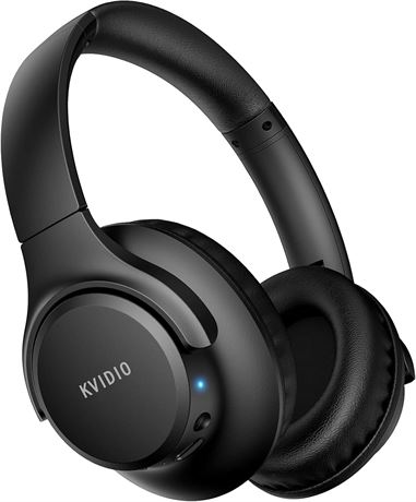 KVIDIO Bluetooth Over-Ear Headphones, 65H Wireless with Microphone, Foldable