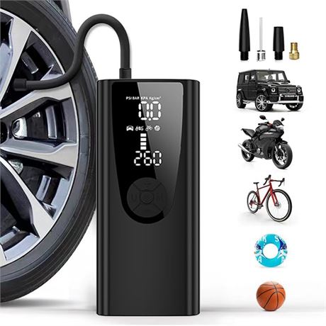 Portable Tire Inflator Air Compressor Pump 120PSI Digital Gauge LED