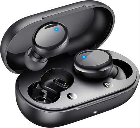 Lanteso écouteurs Bluetooth 5.3 48 h micro basses noirs