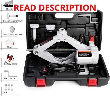STANDTALL Electric Car Jack 3T Scissor Floor Jack Set 12V Lift Kit