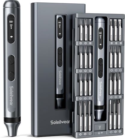 Soleilwear Electric Screwdriver Kit, 52-in-1 Cordless Set with Bits