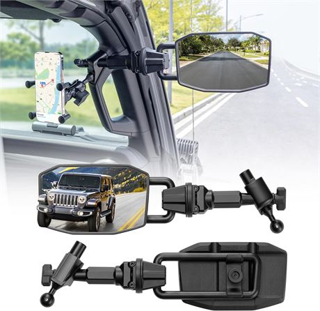 JL Quick-Removal Mirrors for Jeep Gladiator JT & Wrangler JL/JLU 2018-2023