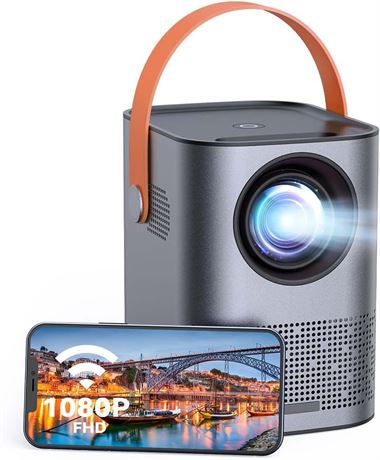 Projecteur portable 1080P Android TV 9.0 WiFi correction auto