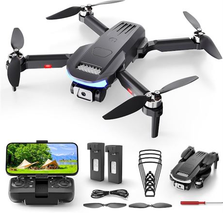 B15 Foldable 4K RC FPV Quadcopter with Camera for Adults, 2 Batteries