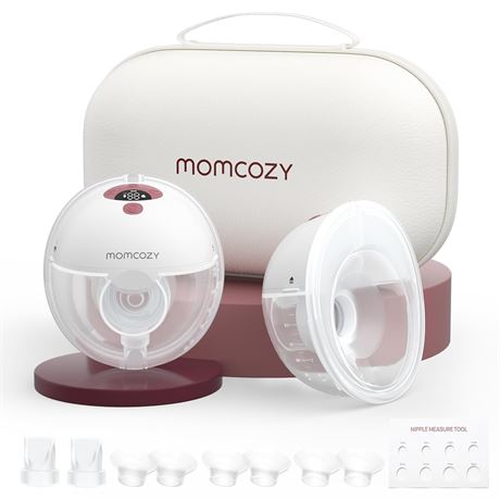 Momcozy M5 Hands-Free Wearable Breast Pump, 24mm, 2-Pack Cozy Red