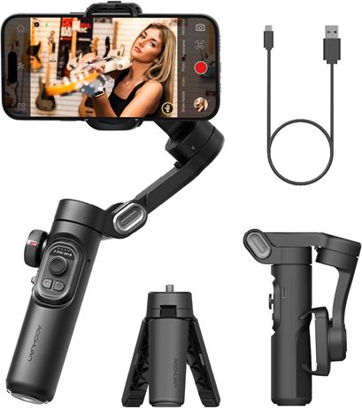 AOCHUAN 3-Axis Phone Gimbal Stabilizer Handheld for iPhone Focus Wheel