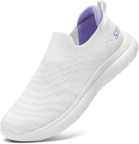 STQ Walking Shoes for Women Arch Support Slip-On Sneakers with Memory Foam