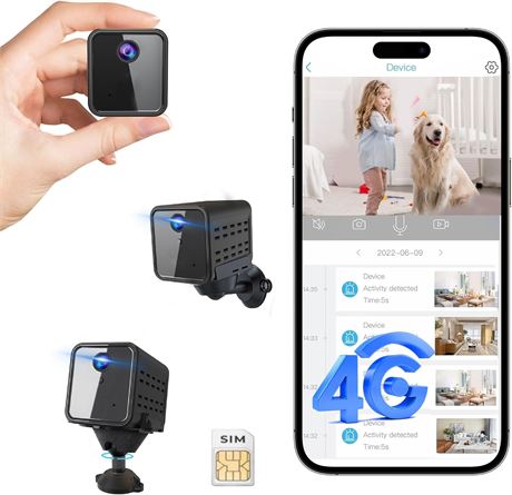 4K No-WiFi Security Camera, 4G Cellular, SIM Included, Trail Cam 20d Battery