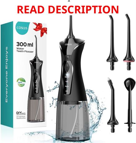 Hydropulseur Dentaire COSLUS 300ml 4 Modes Étanche Noir