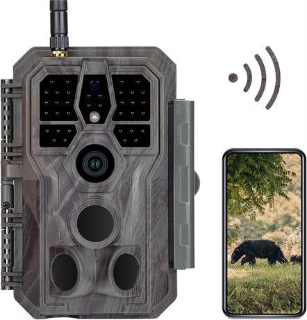 GardePro E8 WiFi Trail Camera, 64MP, 100ft Night Vision, Waterproof