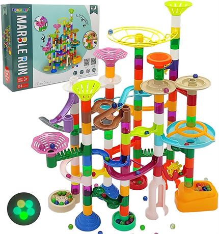 Marble Run for Kids 3-8, 150pcs, Sturdy Building Toys, Marbles Run Track
