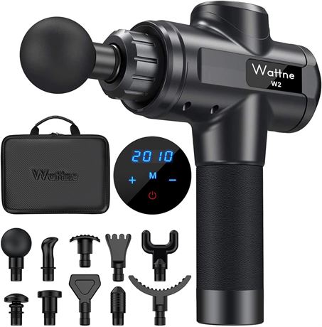 Wattne W2 Pistolet de massage   percussion   Portable, 20 vitesses, noir