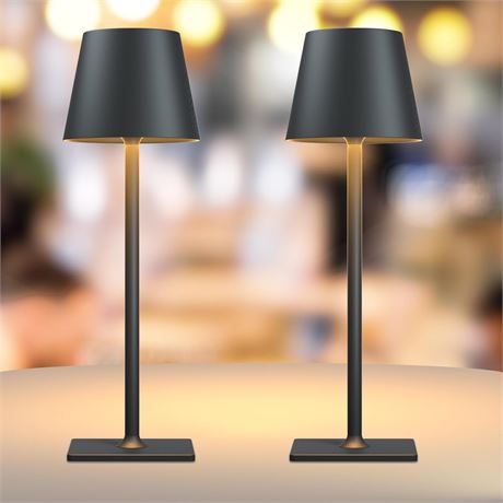 Yogaret 2-Pack Cordless Table Lamps, 6000mAh Battery, Outdoor Waterproof