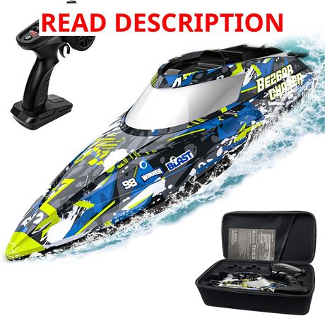 BEZGAR TX123 RC Boat - 32+ KPH, Portable Case, Lakes/Pools