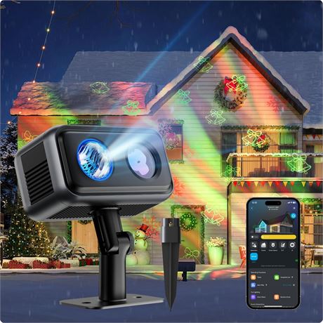 Govee Projecteur ext rieur Aurora: 16 motifs RVB, 50+ modes, IP65