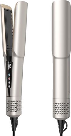 Hair Straightener 2-in-1 Wet/Dry Dryer & Straightener with LCD, Auto Shut-Off