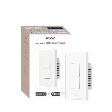 Interrupteur Intelligent Aqara H2 2 Boutons Zigbee Thread Alexa Apple