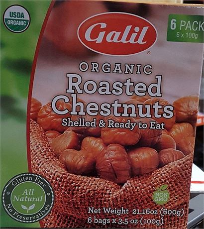 Galil Roasted Chestnuts, 3.5 oz (Pack of 6)