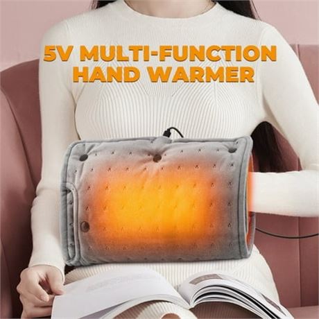 USB Electric Hand Warmers Bag, Grey, Camping, Hunting, Heated Gloves