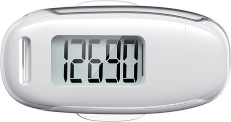 3D Pedometer for Walking - Step Counter with Clip/Strap, USB Rechargeable