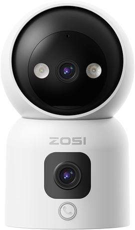 ZOSI Dual-Lens Indoor Security Camera with 360° Pan Tilt & Motion Track