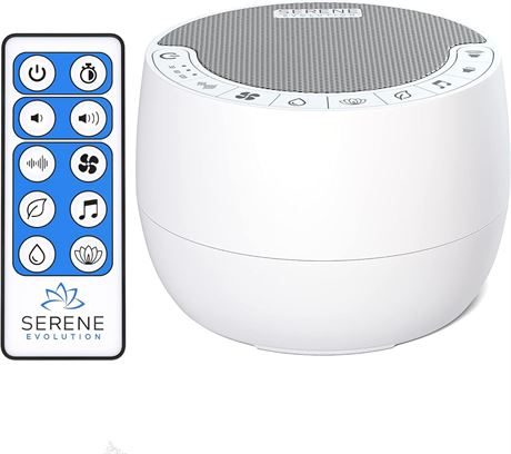 Serene Evolution White Noise Sound Machine with Remote, 70 Sounds for Sleep