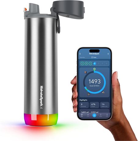 Bouteille connectée HidrateSpark Steel 621ml suivi hydratation