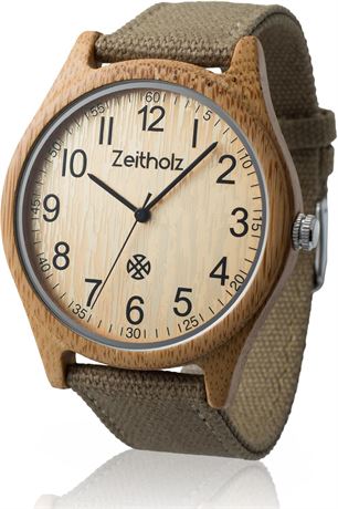 Altenberg Unisex Wooden Watch - 100% Natural Bamboo, Quartz Movement