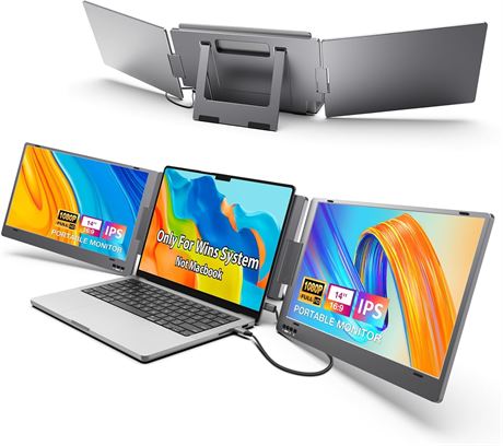 KYY triple écran portable 14" FHD USB-C rotation 210° plug & play