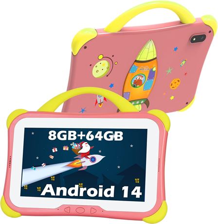 Weelikeit 7" Android 14 Tablet, 8GB RAM, 64GB ROM, Bluetooth, WiFi, cameras