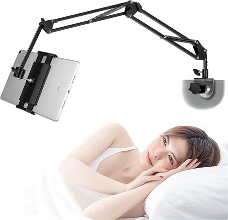 Tablet Stand Holder for Bed with Ultra Sturdy Bottom Clamp, Flexible Desk Mount