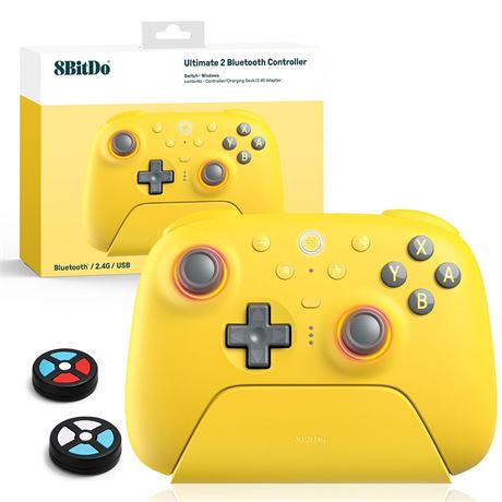 8Bitdo Ultimate 2 BT Controller - TMR Joystick, Hall/Triggers, Switch