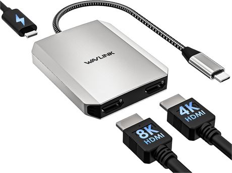 WAVLINK USB-C to Dual HDMI Adapter 4K@60Hz with 100W PD