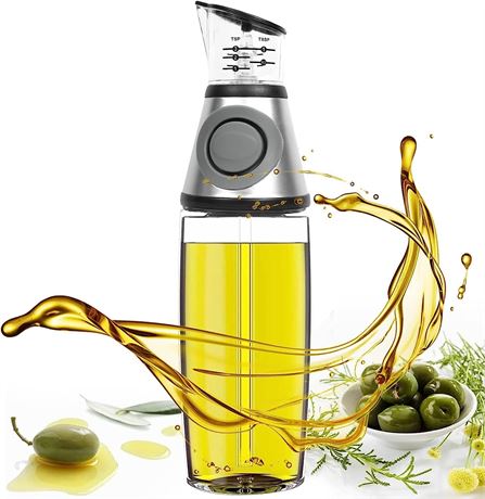 Distributeur Huile AOHRO, Bouteille en Verre, Sans Fuite, 17oz