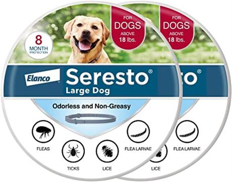 Seresto Large Dog Flea Collar, Vet-Recommended, 2-Pack