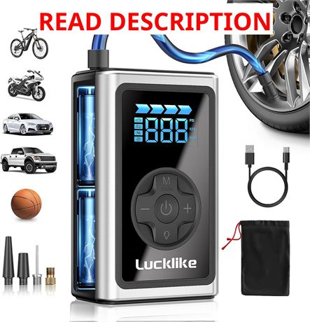 Gonfleur Portable Lucklike Pompe 150PSI Auto Vélo LED