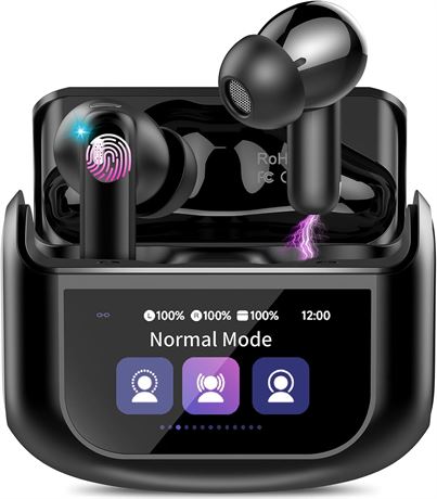 Écouteurs Bluetooth 5.4 avec écran tactile, ANC/ENC, 48 h, IPX7