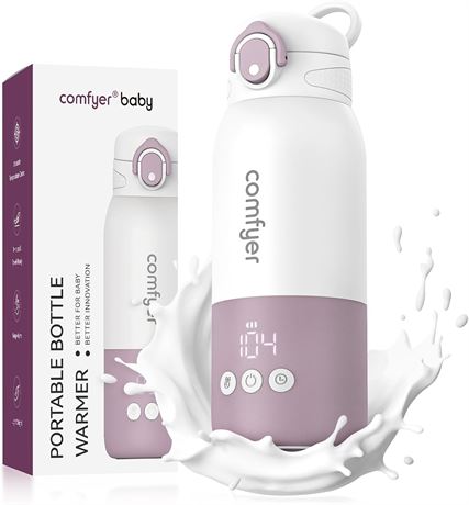 Portable Milk Warmer for Travel - Fast Heating, Long Battery, 12oz Capacity