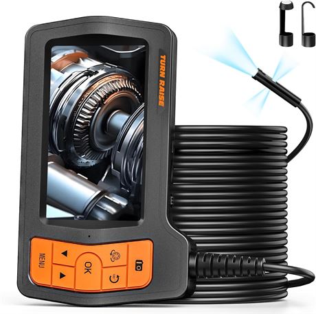Triple-Lens Borescope Camera 50FT Cable 5" IPS Screen 1080P with Case